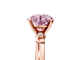 Rose gold Fancy Pink Round  Solitaire Beaded Band with Four-Prong Setting_5