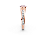 Rose gold Fancy Pink Round  Solitaire Bezel-Set Diamond Ring with Channel-Set Band_2