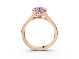 Rose gold Fancy Pink Round  Solitaire Bezel-Set Diamond Ring with Channel-Set Band_3