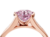 Rose gold Fancy Pink Round  Solitaire Bezel-Set Diamond Ring with Channel-Set Band_4