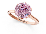 Rose gold Fancy Pink Round  Solitaire Cathedral Diamond Ring with Six-Prong Setting_1