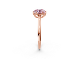Rose gold Fancy Pink Round  Solitaire Cathedral Diamond Ring with Six-Prong Setting_2