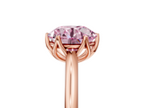 Rose gold Fancy Pink Round  Solitaire Cathedral Diamond Ring with Six-Prong Setting_5