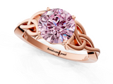 Rose gold Fancy Pink Round  Solitaire Celtic Knot Engagement Ring with Four-Prong Setting_1