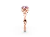 Rose gold Fancy Pink Round  Solitaire Celtic Knot Engagement Ring with Four-Prong Setting_2