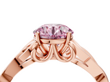Rose gold Fancy Pink Round  Solitaire Celtic Knot Engagement Ring with Four-Prong Setting_4