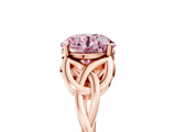 Rose gold Fancy Pink Round  Solitaire Celtic Knot Engagement Ring with Four-Prong Setting_5