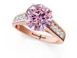 Rose gold Fancy Pink Round  Solitaire Channel-Set Diamond Engagement Ring with Four-Prong Setting_30