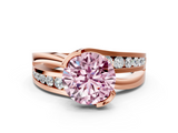 Rose gold Fancy Pink Round  Solitaire Channel-Set Split Shank Ring with Tension Prong Setting_3