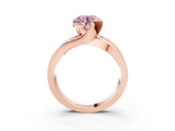 Rose gold Fancy Pink Round  Solitaire Channel-Set Split Shank Ring with Tension Prong Setting_6