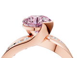 Rose gold Fancy Pink Round  Solitaire Channel-Set Split Shank Ring with Tension Prong Setting_7