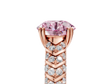 Rose gold Fancy Pink Round  Solitaire Chevron Pave Diamond Engagement Ring with Six-Prong Setting_5