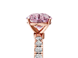 Rose gold Fancy Pink Round  Solitaire Diamond Pavé Band with Four-Prong Setting_5