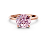 Rose gold Fancy Pink Round  Solitaire Diamond Ring with 4-Prong Setting on a Classic Band_3