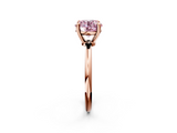 Rose gold Fancy Pink Round  Solitaire Diamond Ring with 4-Prong Setting on a Classic Band_5