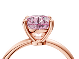 Rose gold Fancy Pink Round  Solitaire Diamond Ring with 4-Prong Setting on a Classic Band_7