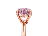 Rose gold Fancy Pink Round  Solitaire Diamond Ring with 4-Prong Setting on a Classic Band_8