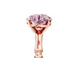 Rose gold Fancy Pink Round  Solitaire Diamond Ring with Bamboo Band and Four-Prong Setting_5