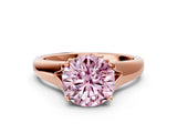 Rose gold Fancy Pink Round  Solitaire Diamond Ring with Cathedral Band and Four-Prong Setting_29