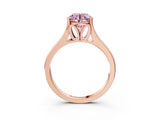 Rose gold Fancy Pink Round  Solitaire Diamond Ring with Cathedral Band and Four-Prong Setting_32