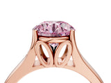 Rose gold Fancy Pink Round  Solitaire Diamond Ring with Cathedral Band and Four-Prong Setting_33