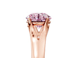 Rose gold Fancy Pink Round  Solitaire Diamond Ring with Cathedral Band and Four-Prong Setting_34