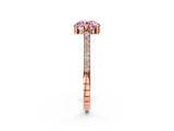 Rose gold Fancy Pink Round  Solitaire Diamond Ring with Channel Set Band and Bezel Prong Setting_58
