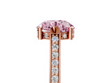 Rose gold Fancy Pink Round  Solitaire Diamond Ring with Channel Set Band and Bezel Prong Setting_61