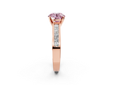 Rose gold Fancy Pink Round  Solitaire Diamond Ring with Channel-Set Band and Four-Prong Setting_5