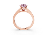 Rose gold Fancy Pink Round  Solitaire Diamond Ring with Channel-Set Band and Four-Prong Setting_6