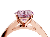 Rose gold Fancy Pink Round  Solitaire Diamond Ring with Channel-Set Band and Four-Prong Setting_7