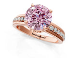 Rose gold Fancy Pink Round  Solitaire Diamond Ring with Channel Set Band and Six-Prong Setting_55