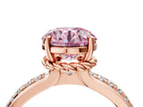 Rose gold Fancy Pink Round  Solitaire Diamond Ring with Channel Set Band and Six-Prong Setting_58