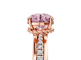 Rose gold Fancy Pink Round  Solitaire Diamond Ring with Channel Set Band and Six-Prong Setting_59