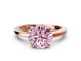 Rose gold Fancy Pink Round  Solitaire Diamond Ring with Four-Prong Setting and Classic Band_3