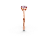 Rose gold Fancy Pink Round  Solitaire Diamond Ring with Four-Prong Setting and Classic Band_5
