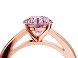 Rose gold Fancy Pink Round  Solitaire Diamond Ring with Four-Prong Setting and Classic Band_7