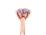 Rose gold Fancy Pink Round  Solitaire Diamond Ring with Four-Prong Setting and Classic Band_8