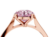 Rose gold Fancy Pink Round  Solitaire Diamond Ring with Four-Prong Setting and Tapered Band 4