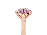 Rose gold Fancy Pink Round  Solitaire Diamond Ring with Four-Prong Setting and Tapered Band 5