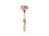 Rose gold Fancy Pink Round  Solitaire Diamond Ring with Four-Prong Setting on a Plain Band_22
