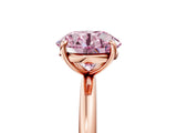 Rose gold Fancy Pink Round  Solitaire Diamond Ring with Four-Prong Setting on a Plain Band_25