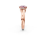 Rose gold Fancy Pink Round  Solitaire Diamond Ring with Pave Band and Six-Prong Setting_36