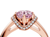 Rose gold Fancy Pink Round  Solitaire Diamond Ring with Pave Band and Six-Prong Setting_38