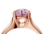 Rose gold Fancy Pink Round  Solitaire Diamond Ring with Six-Prong Cathedral Setting_36