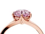 Rose gold Fancy Pink Round  Solitaire Diamond Ring with Six-Prong Setting and Tapered Band_4