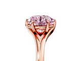 Rose gold Fancy Pink Round  Solitaire Diamond Ring with Six-Prong Setting and Tapered Band_5