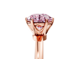 Rose gold Fancy Pink Round  Solitaire Diamond Ring with Six-Prong Setting on a Classic Band_5