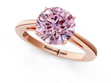 Rose gold Fancy Pink Round  Solitaire Diamond Ring with Split Shank and Four-Prong Setting_1