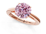 Rose gold Fancy Pink Round  Solitaire Diamond Ring with Split Shank and Four-Prong Setting_13
